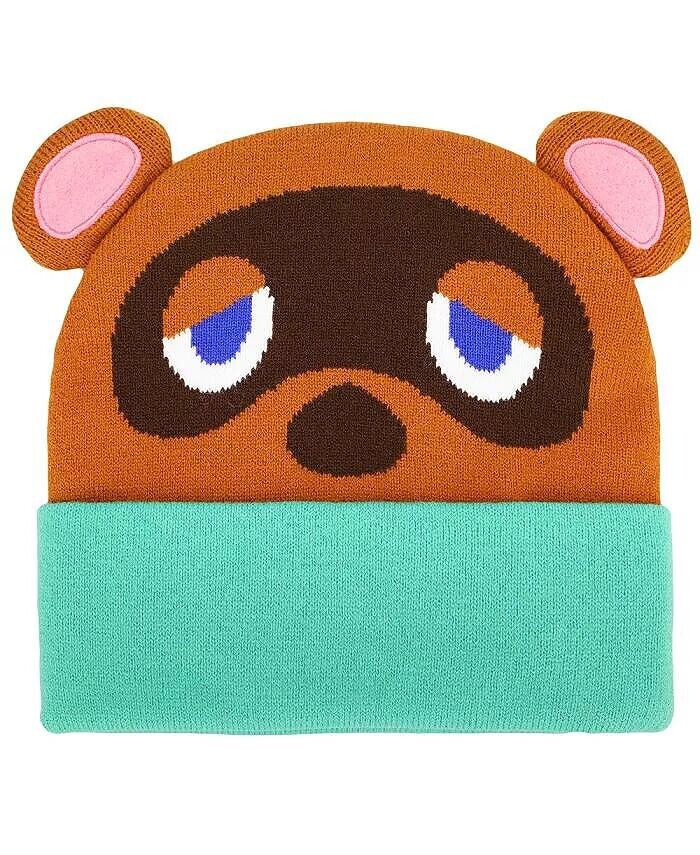 

Tom Nook Big Face Вязаная шапка Animal Crossing, мультиколор