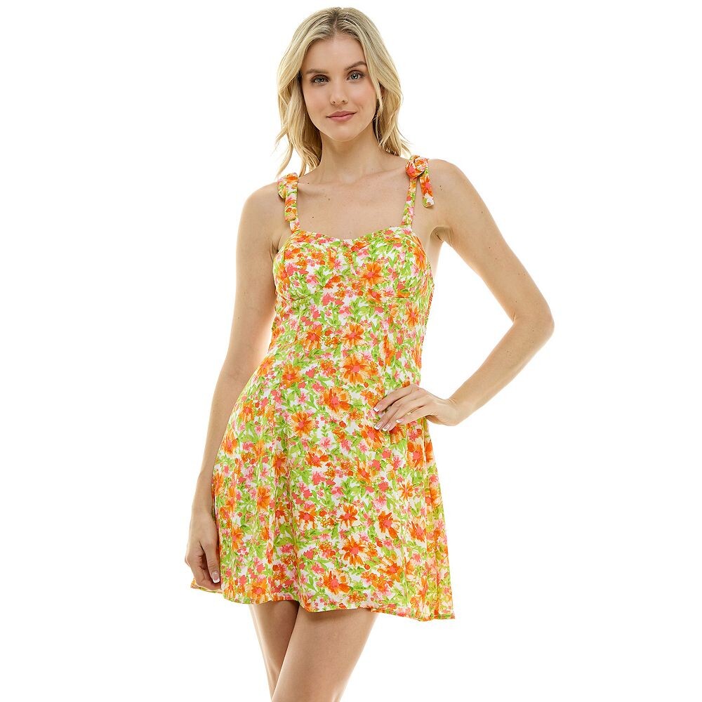 

Детское платье с фигурной чашкой Lily Rose с завязками на плечах, цвет Multi Floral