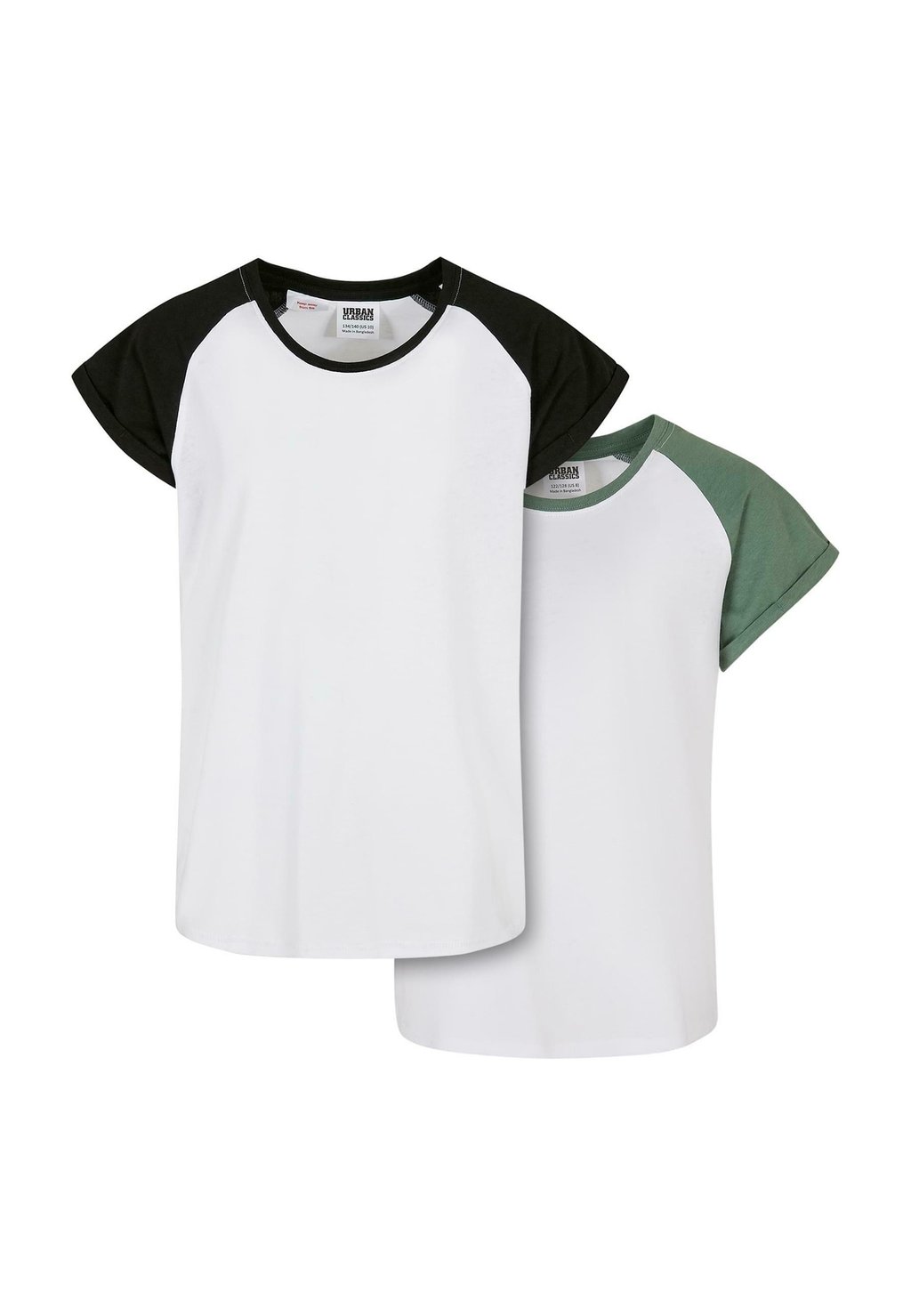 

Футболка с принтом Contrast Raglan 2-Pack Urban Classics, цвет white saliva white black