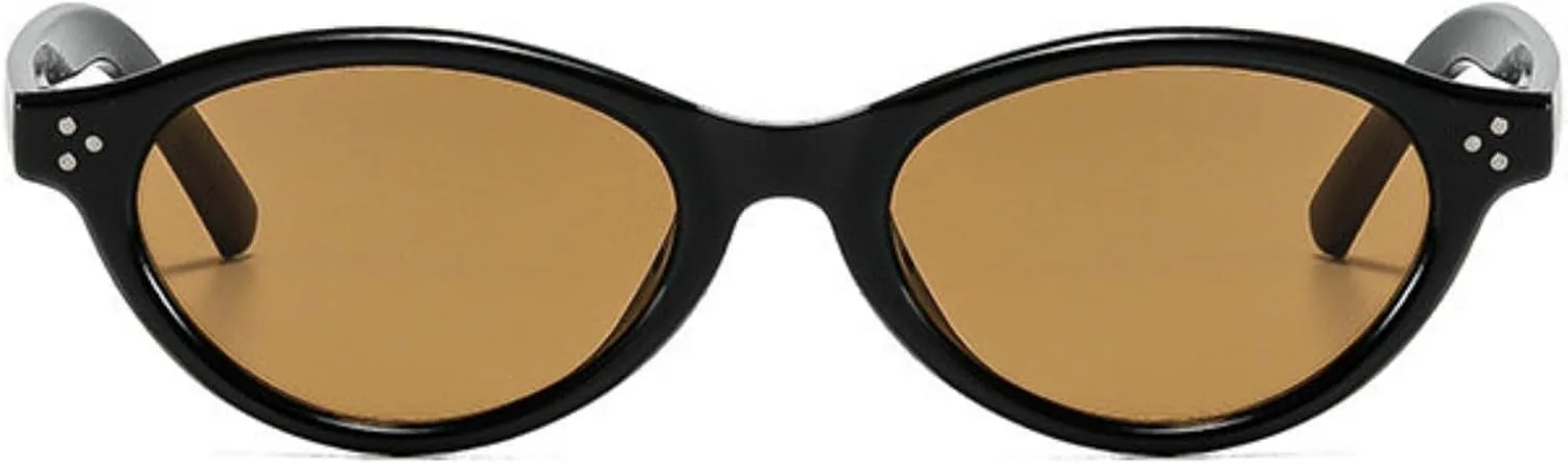 

Солнцезащитные очки Willochra Retro Rivet Oval для женщин, винтажные, 90-е, модные, дизайнерские, летние, для активного отдыха, черные с синим оттенком, UV400, C3