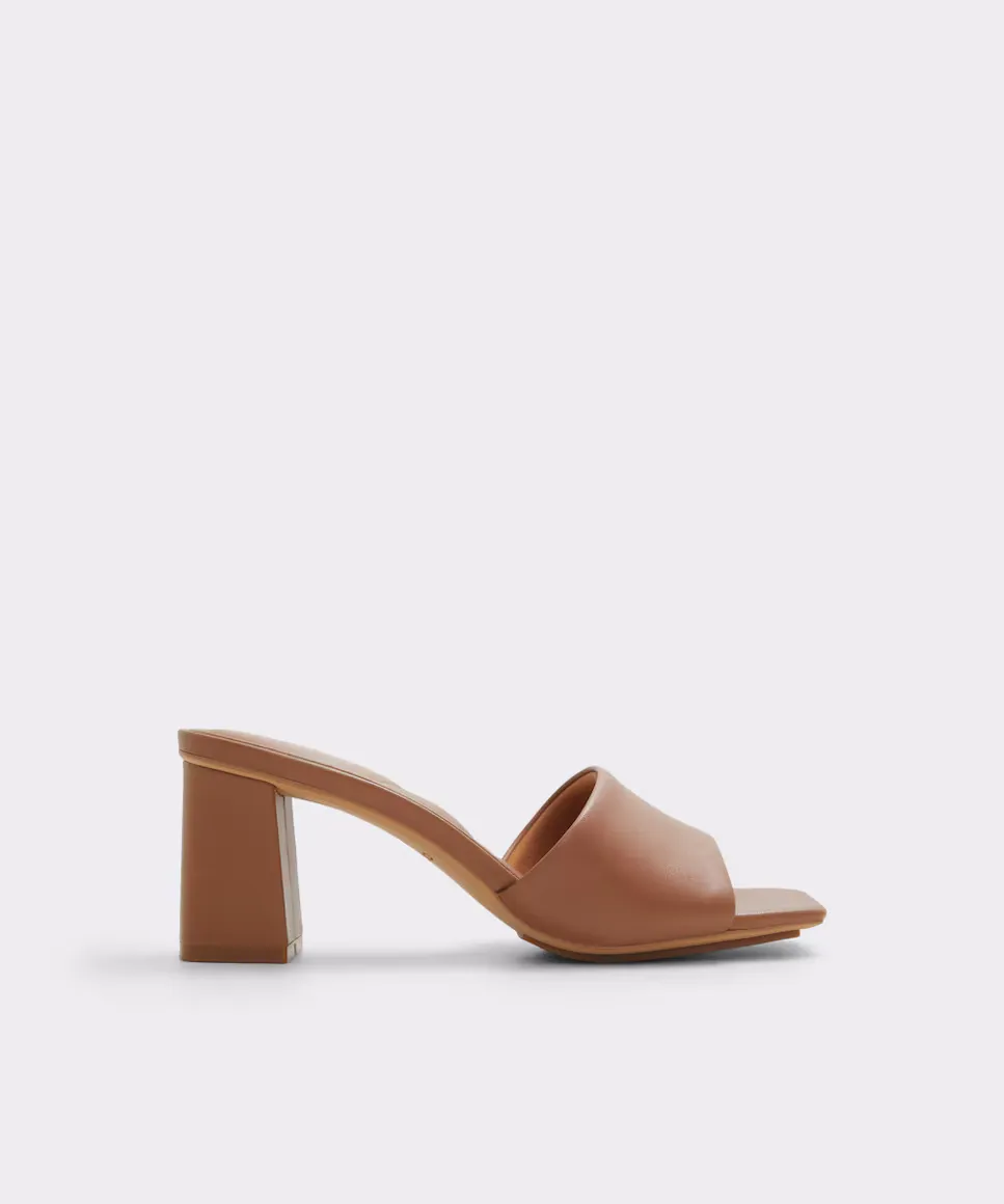 

Женские кожаные мюли с квадратным носком Aldo, цвет Camel