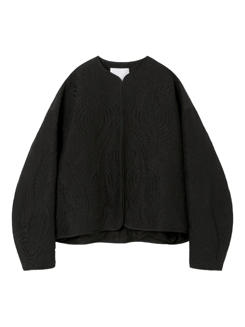 

Стеганая шелковая куртка с цветочным узором Mame Kurogouchi, черный