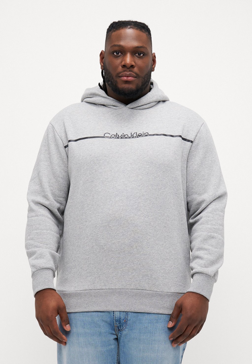 

Толстовка с капюшоном SPLIT LINE LOGO HOODIE Calvin Klein, светло-серый