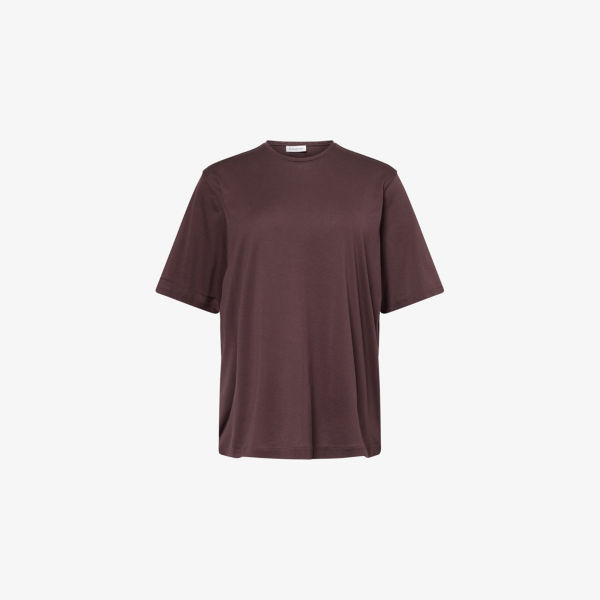 

Футболка Harper из хлопкового джерси свободного кроя The Frankie Shop, цвет dark plum
