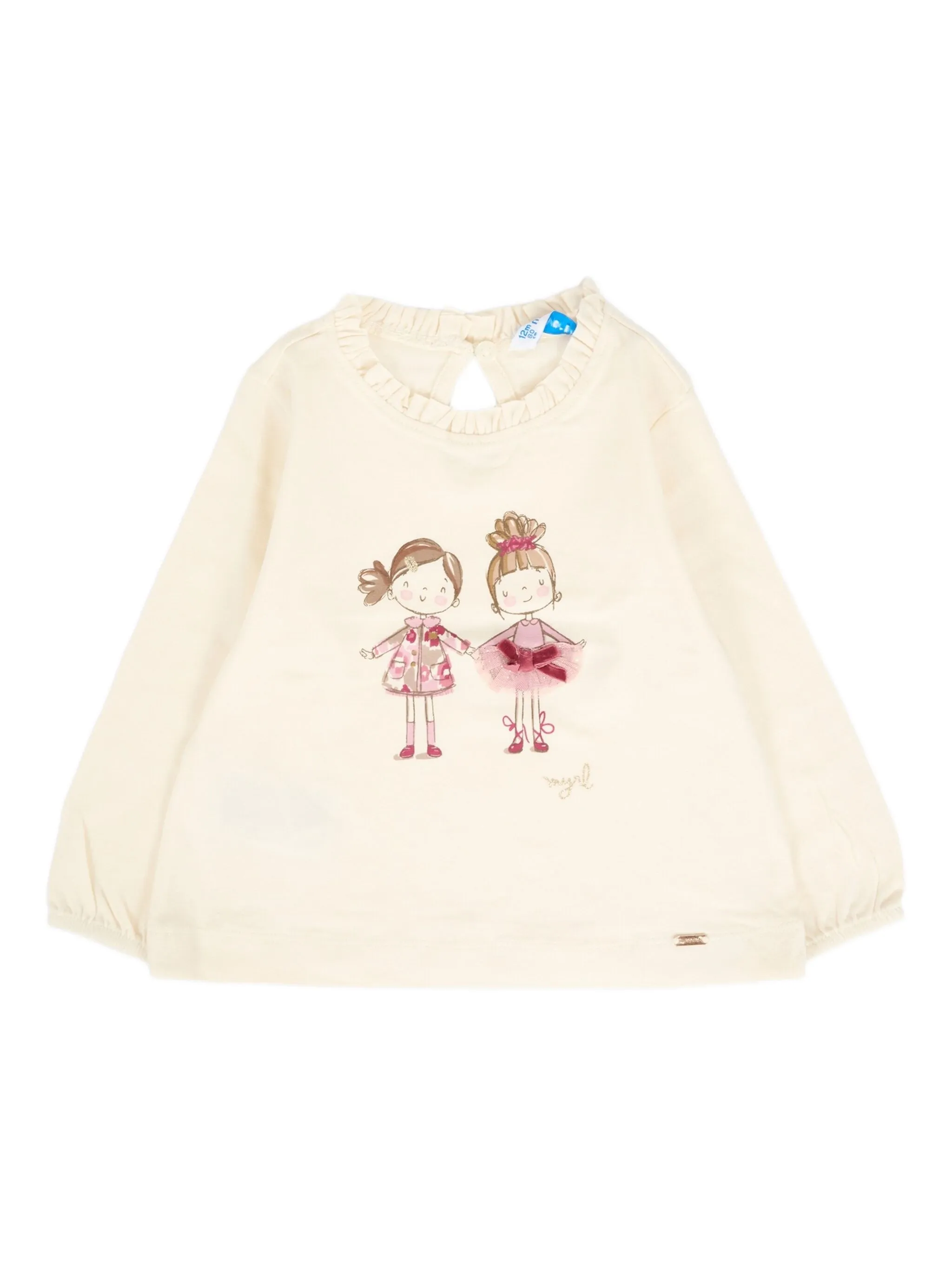 

Футболка с оборками и принтом Mayoral, нейтральный