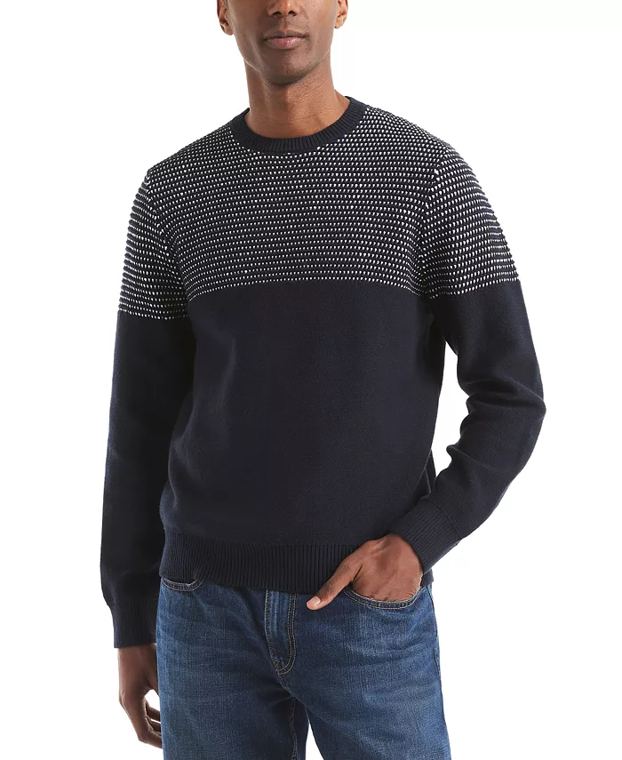 

Мужской свитер с текстурой и цветными блоками Nautica, синий