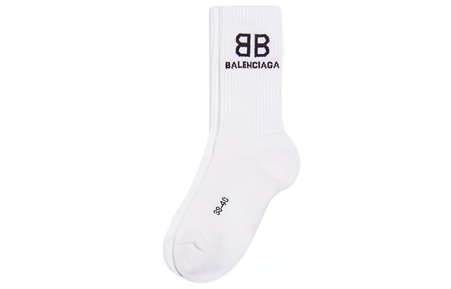 

Balenciaga Теннисные носки с логотипом Bb белые/черные