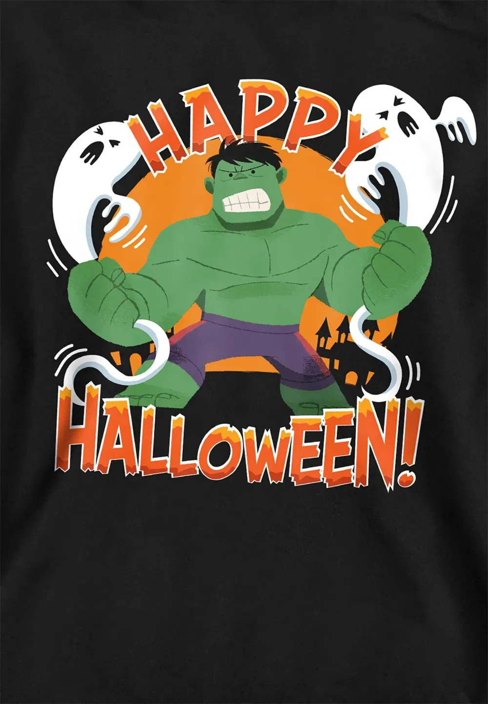 Детская худи Marvel Hulk Happy Halloween, черная, черный — фото 2