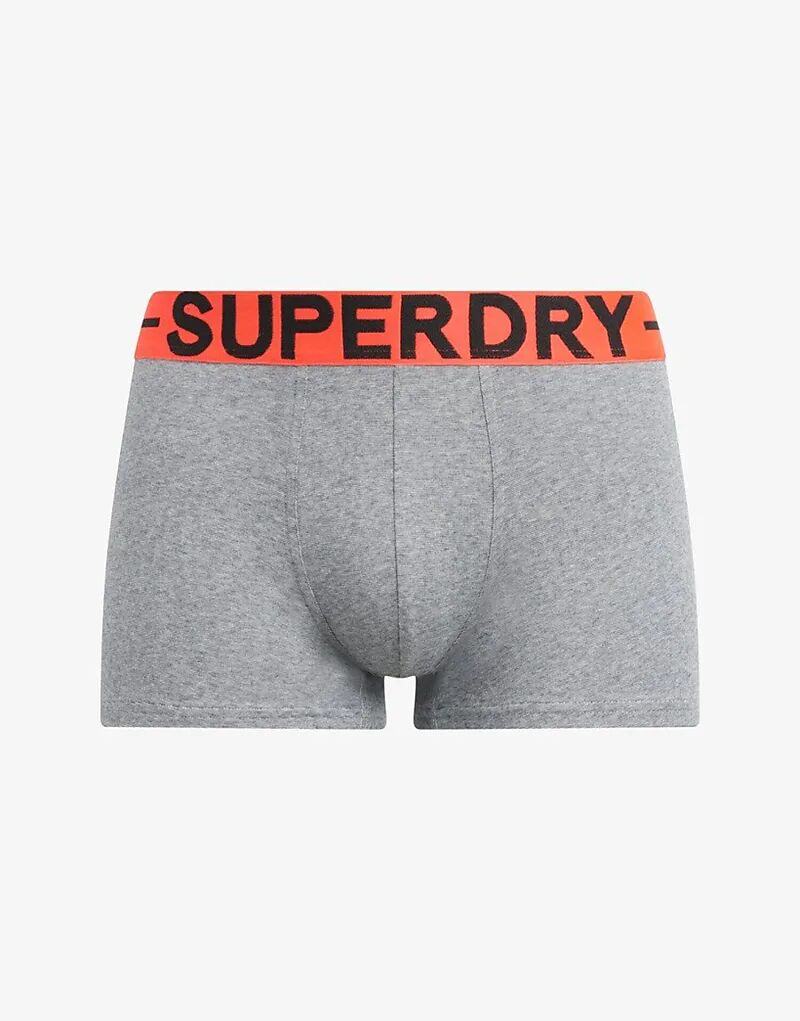 Набор боксеров 3 шт Superdry Trunk в сером цвете для кормушки/черной полоске/черном — фото 3
