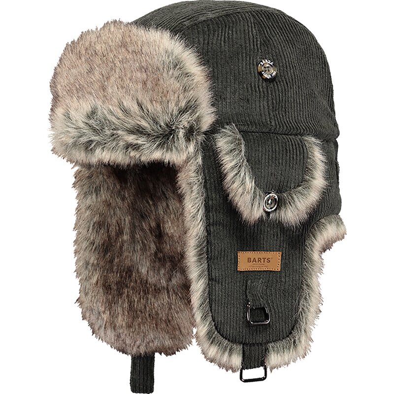 

Зимняя шапка-бомбер в рубчик Barts, цвет army