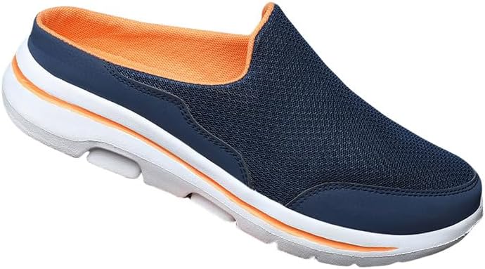 

Мужские модные спортивные мюли без шнурков - дышащая сетчатая верхняя часть, мягкая тканевая подкладка, устойчивая к скольжению PU подошва, удобная носка, Стильные слипоны, Тапочки с сетчатым верхом, удобные и легко надеваемые Hoalox, синий