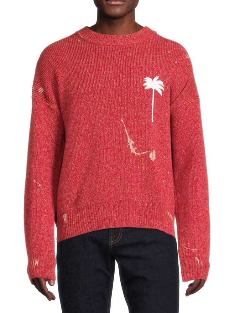 

Свитер из кашемира и шерсти Pain Splatter Palm Angels, цвет Red White