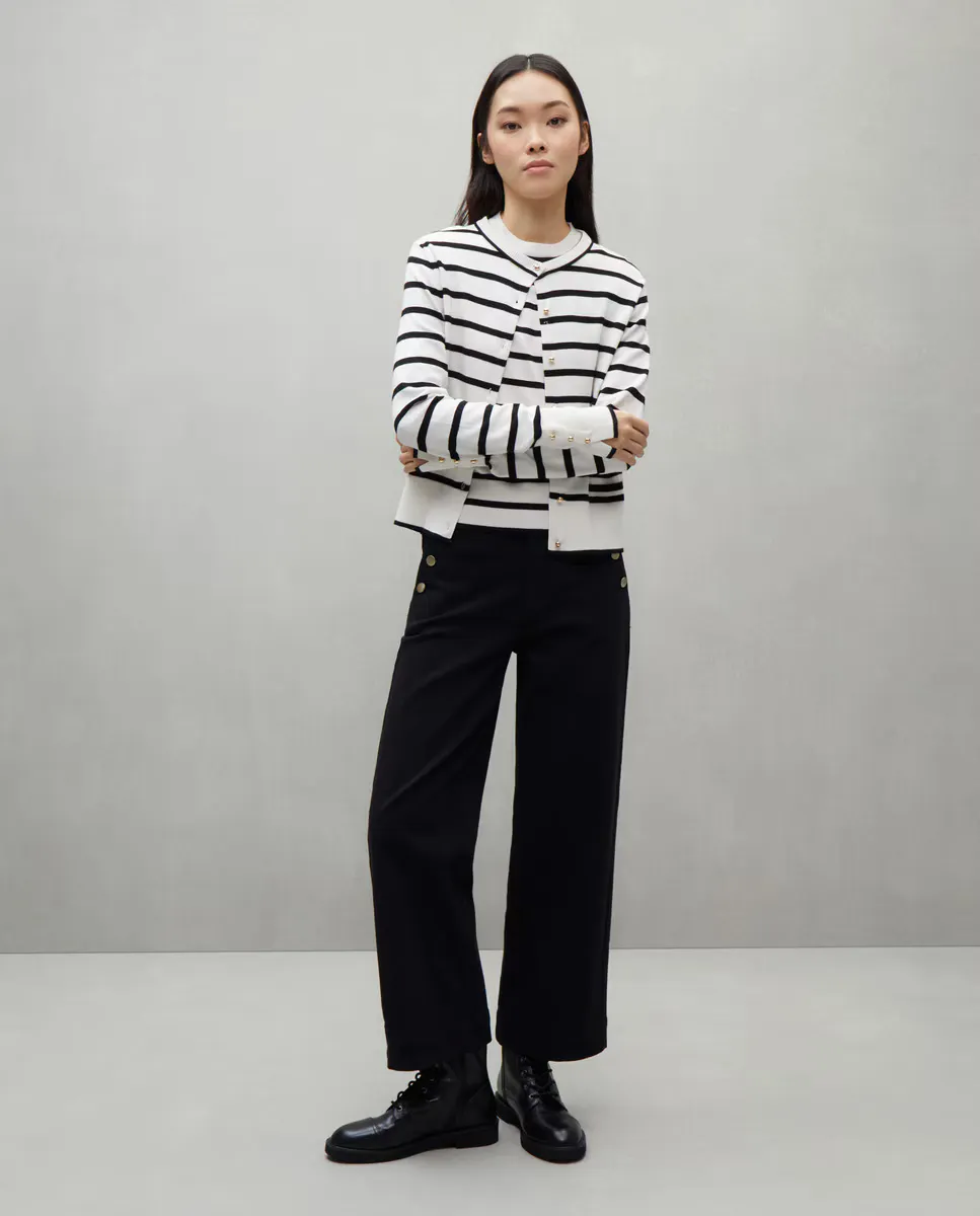 

Женские укороченные брюки из денима широкого кроя Easy Wear, черный