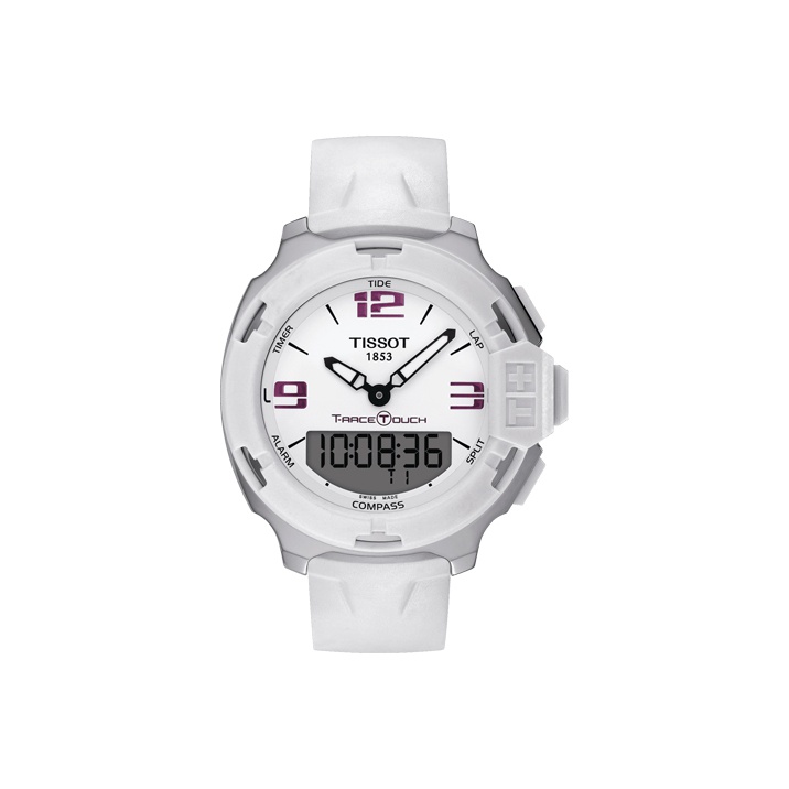 

TISSOT Часы Race Collection Quartz Movement Men's Watch Watch 42.15mm White Dial Stainless Steel Case Rubber Strap, White Dial