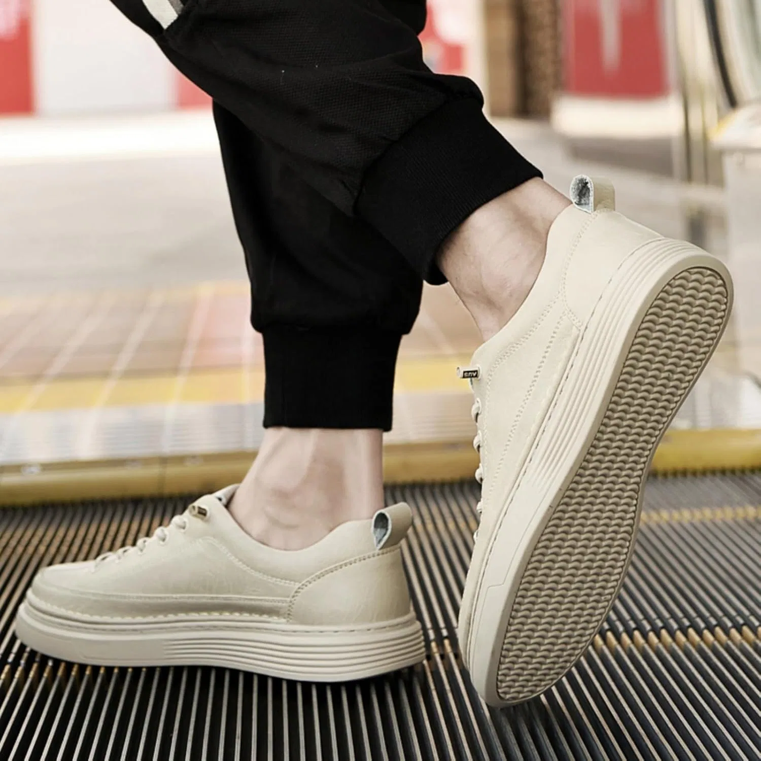 Мокасины кожаные Beige Mnatop — фото 3