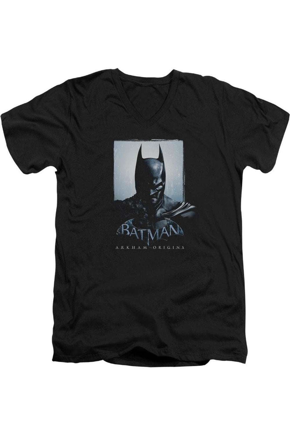 

Футболка Batman Arkham Origins Two Sides с коротким рукавом и V-образным вырезом для взрослых из хлопка премиум-класса Gildan, черный