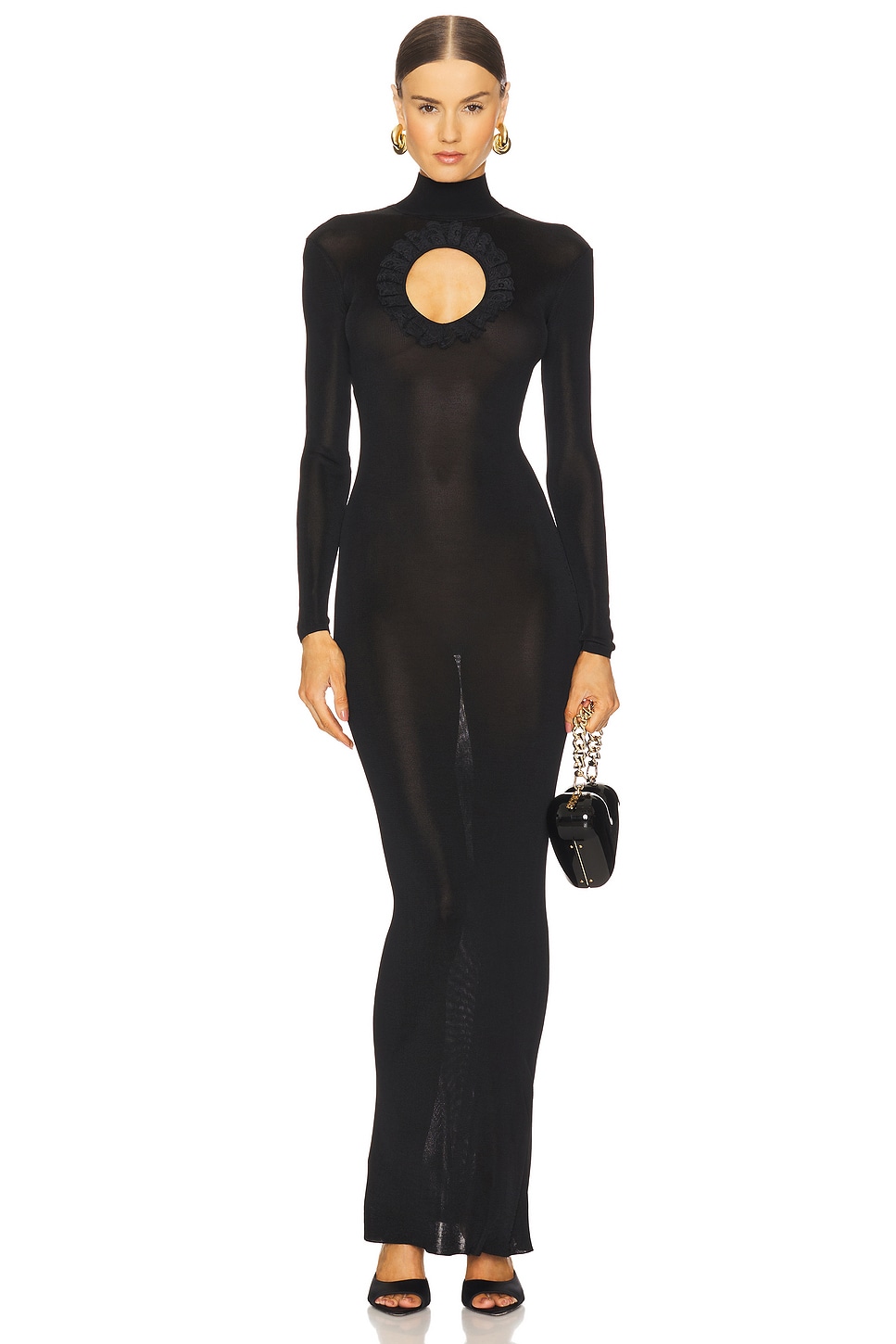 

X christopher kane вязаное макси-платье с вырезами Self-Portrait, black