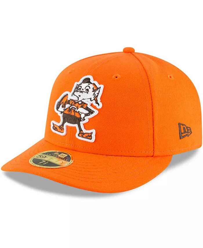 

Мужская оранжевая приталенная шляпа Cleveland Browns Omaha Throwback Low Profile 59Fifty New Era, оранжевый