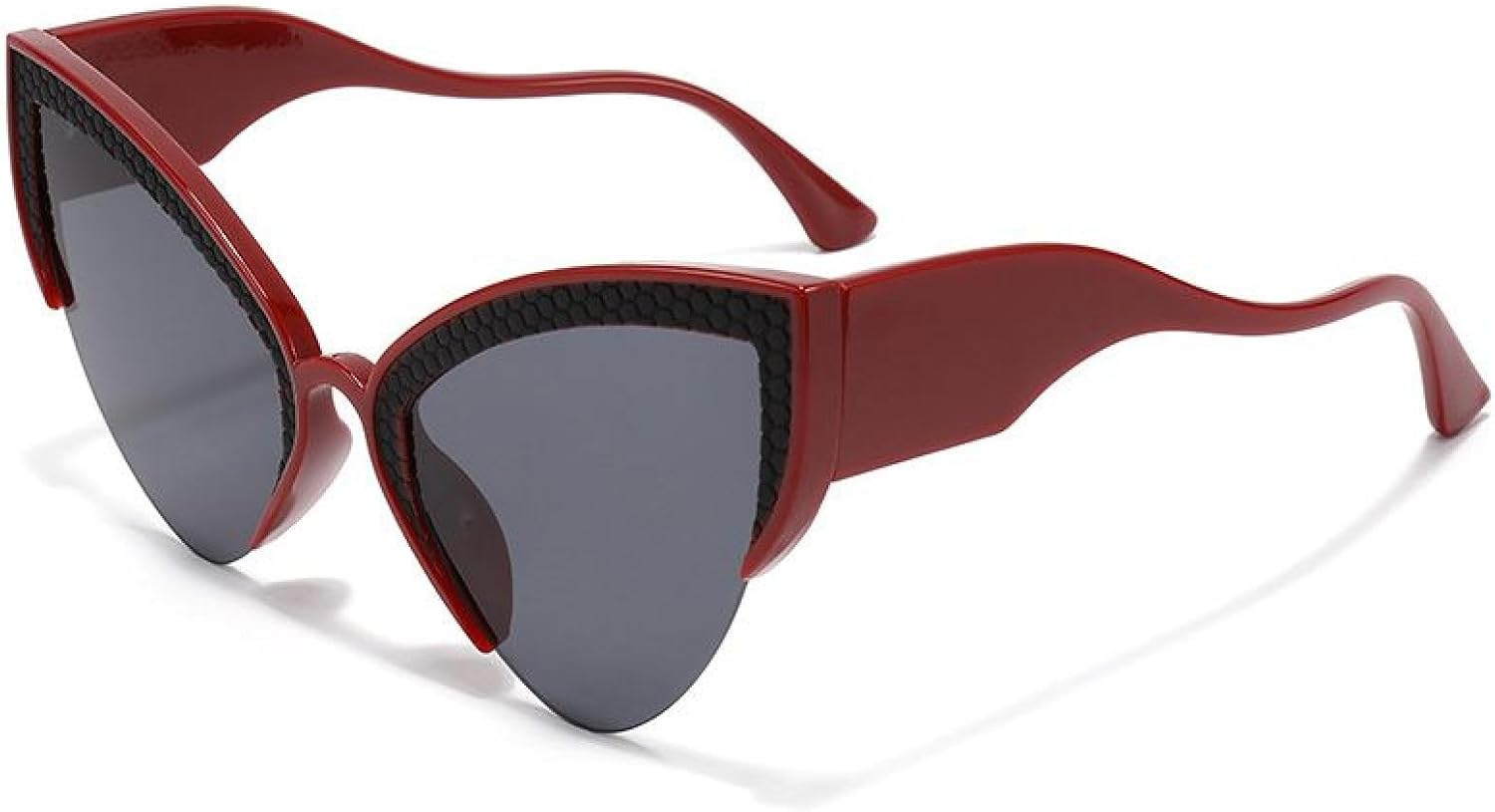 

Сексуальные овальные солнцезащитные очки «кошачий глаз» для женщин, роскошные, стильные, полуободковые, для занятий спортом на открытом воздухе, велоспорта, защита от УФ-излучения UV400 TVTBBVV, Redblackgray