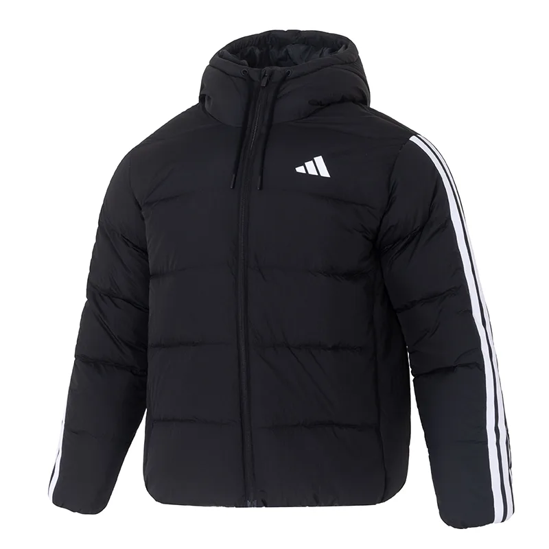 Adidas Куртка пуховая мужская ESSENTIALS 3 Stripes черная — фото 3