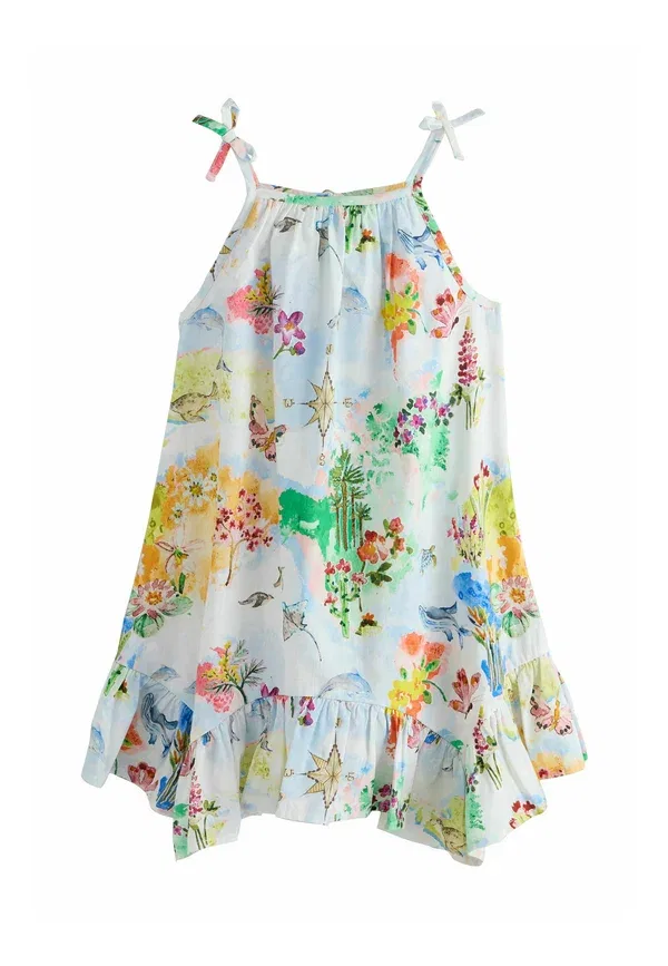 Платье повседневное Next, Regular fit strappy summer dress, с принтом карта — фото 4