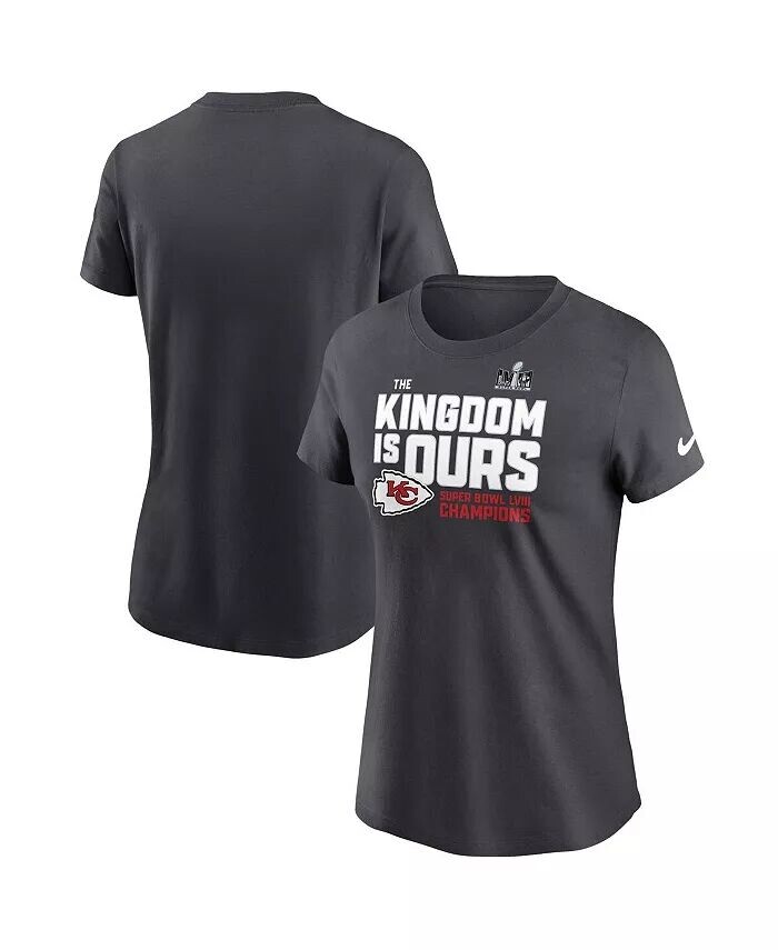 

Женская футболка цвета антрацит Kansas City Chiefs Super Bowl LVIII Champions Local Fashion Nike