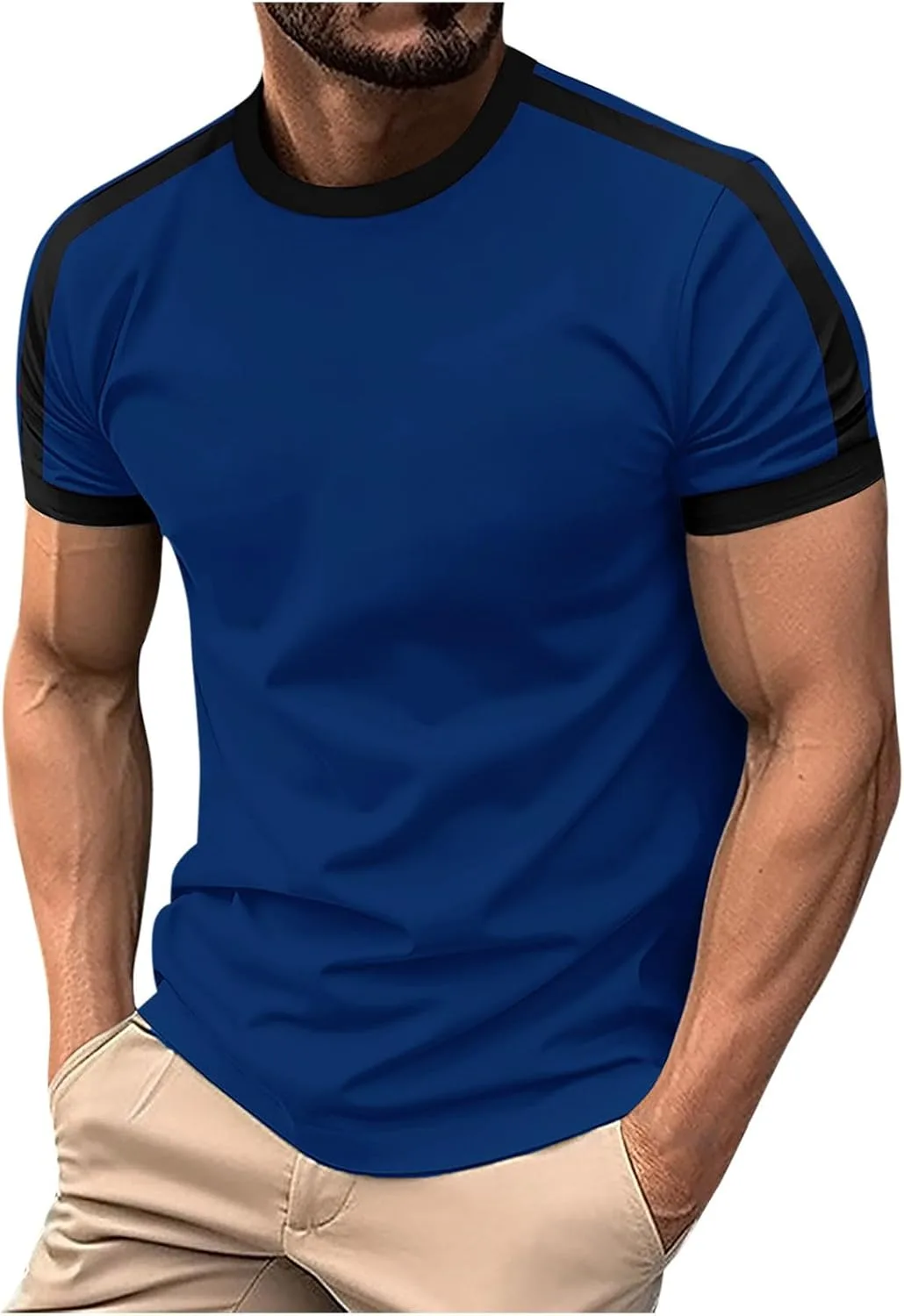 

Футболка мужская Color Block летняя с коротким рукавом Cambkatl