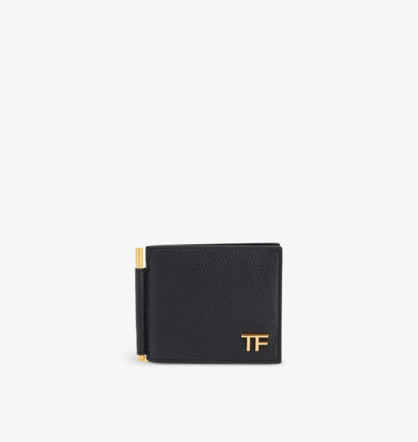 

Кожаный кошелек с зажимом Tom Ford, черный