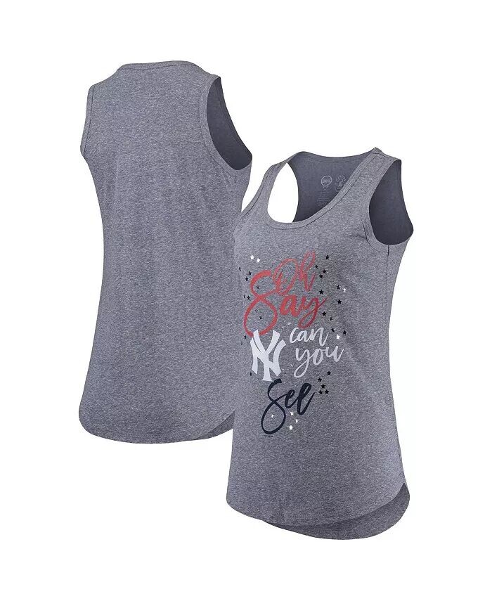 

Женская темно-синяя майка New York Yankees Americana Tri-Blend Racerback Touch