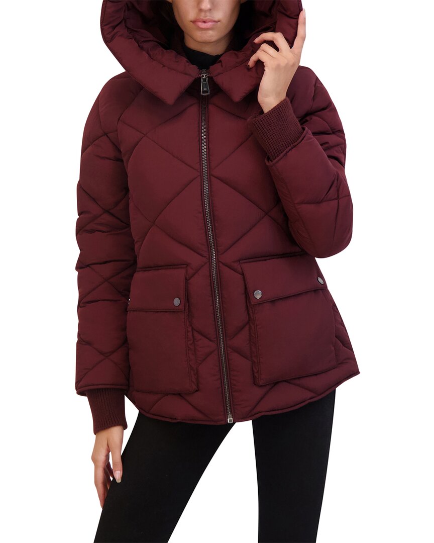 

Стеганое жатое пальто Kenneth Cole Diamond, цвет wine