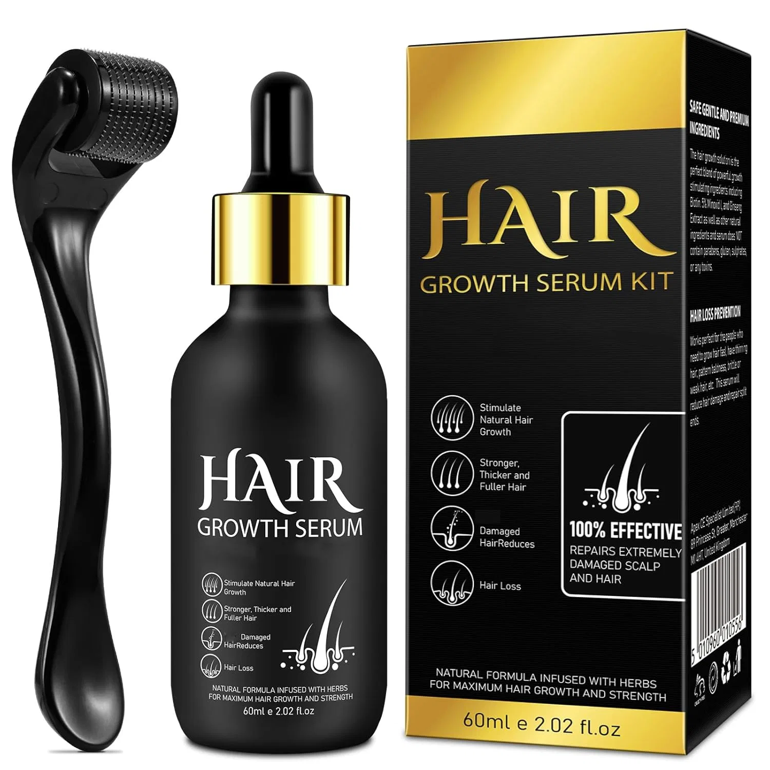 Набор для роста бороды Beard Roller с маслом и дермароллером Generisch