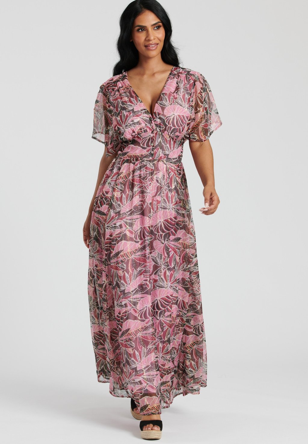 

Повседневное платье METALLIC BUTTON MAXI South Beach, розовый