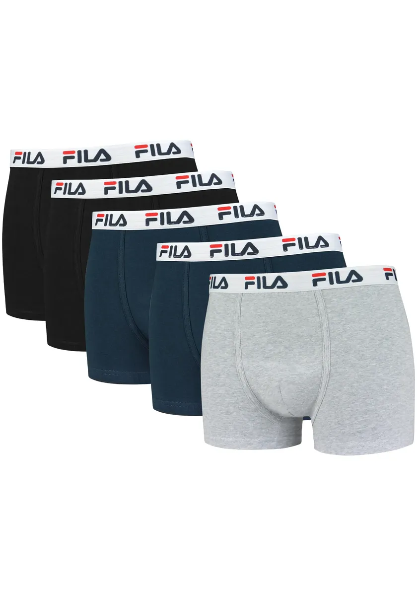 

Трусы-боксеры Fila (экономная упаковка, 5 шт.), с поясом с логотипом, синий