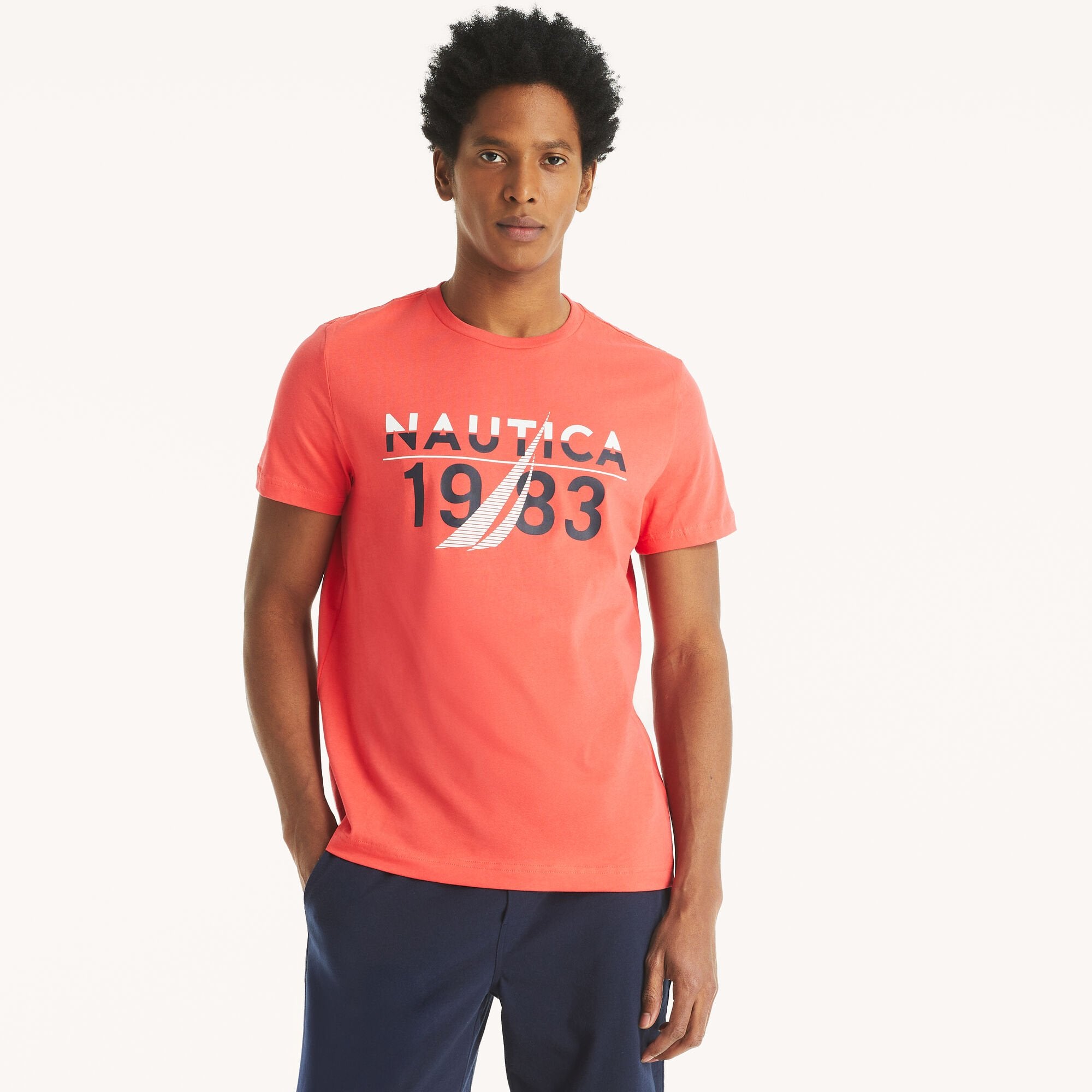 

Футболка с рисунком Nautica Mens 1983, цвет pepper red 18-1651