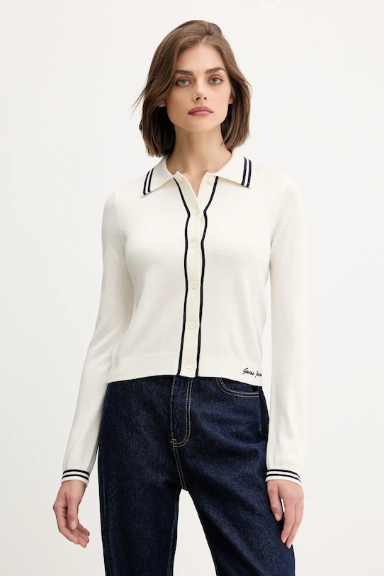 

Кардиган с добавлением шерсти Guess Jeans, бежевый