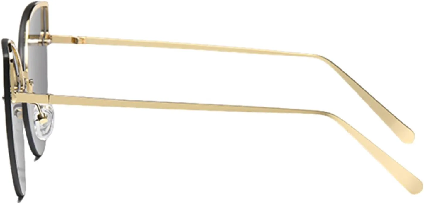 

Винтажные солнцезащитные очки «кошачий глаз» без оправы, металлические линзы, градиентная защита от УФ-излучения UV400, летние очки UV400 HHZZYVY, Gradient Brown