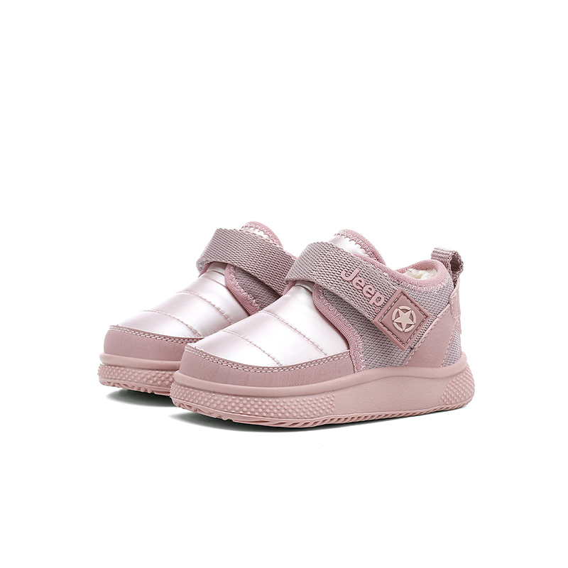 Slip Resistant Abrasion Resistant Mid top Toddler Shoes Infant And Toddler Jeep, черный серебро[fleece-lined] — фото 4