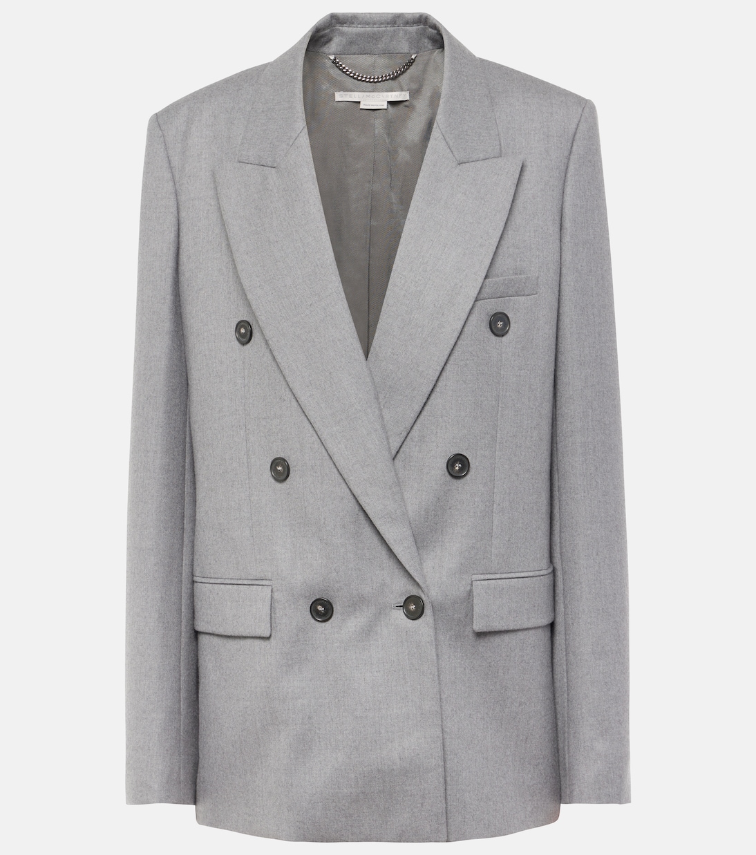 

Двубортный пиджак из шерстяной фланели Stella McCartney, Gray
