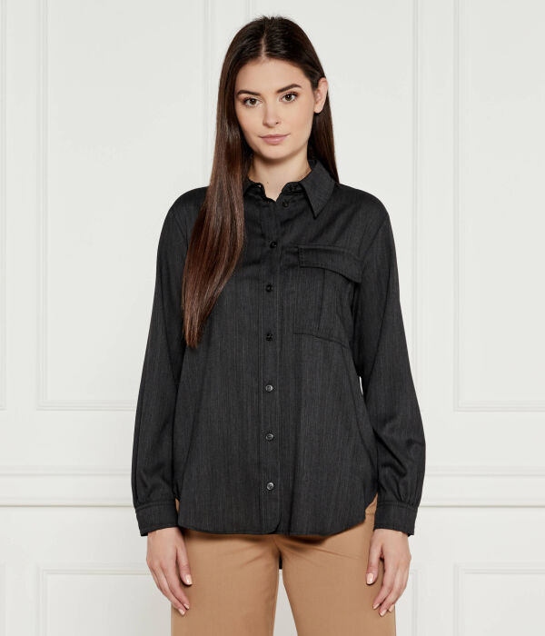 

Рубашка шерстяная Marella Regular Fit, черный