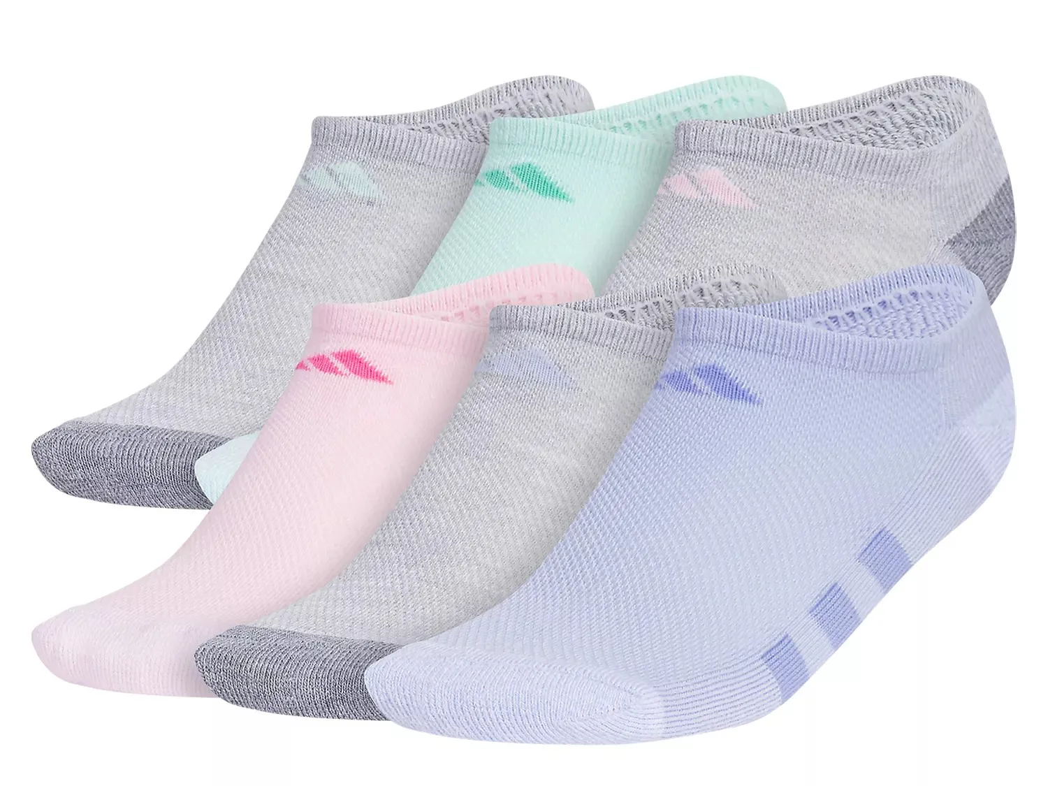 

Носки детские Adidas Athletic Cushioned No Show - 6 шт. в упаковке, разноцветные