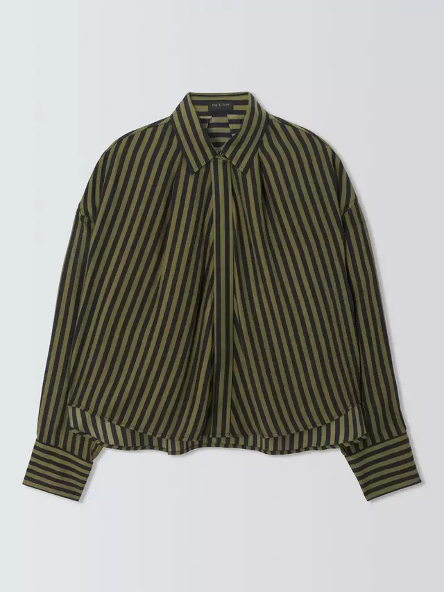 

Топ rag & bone Martha Stripe Silk, цвет army/multi