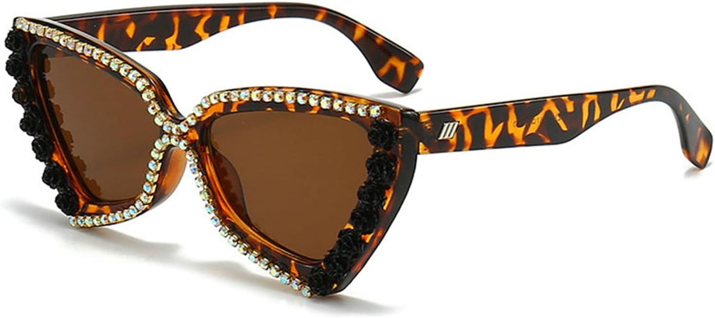 

Willochra — большие квадратные женские солнцезащитные очки со стразами, очки «кошачий глаз» с бриллиантами, хрустальная оправа, очки для костюмированной вечеринки, Leopard