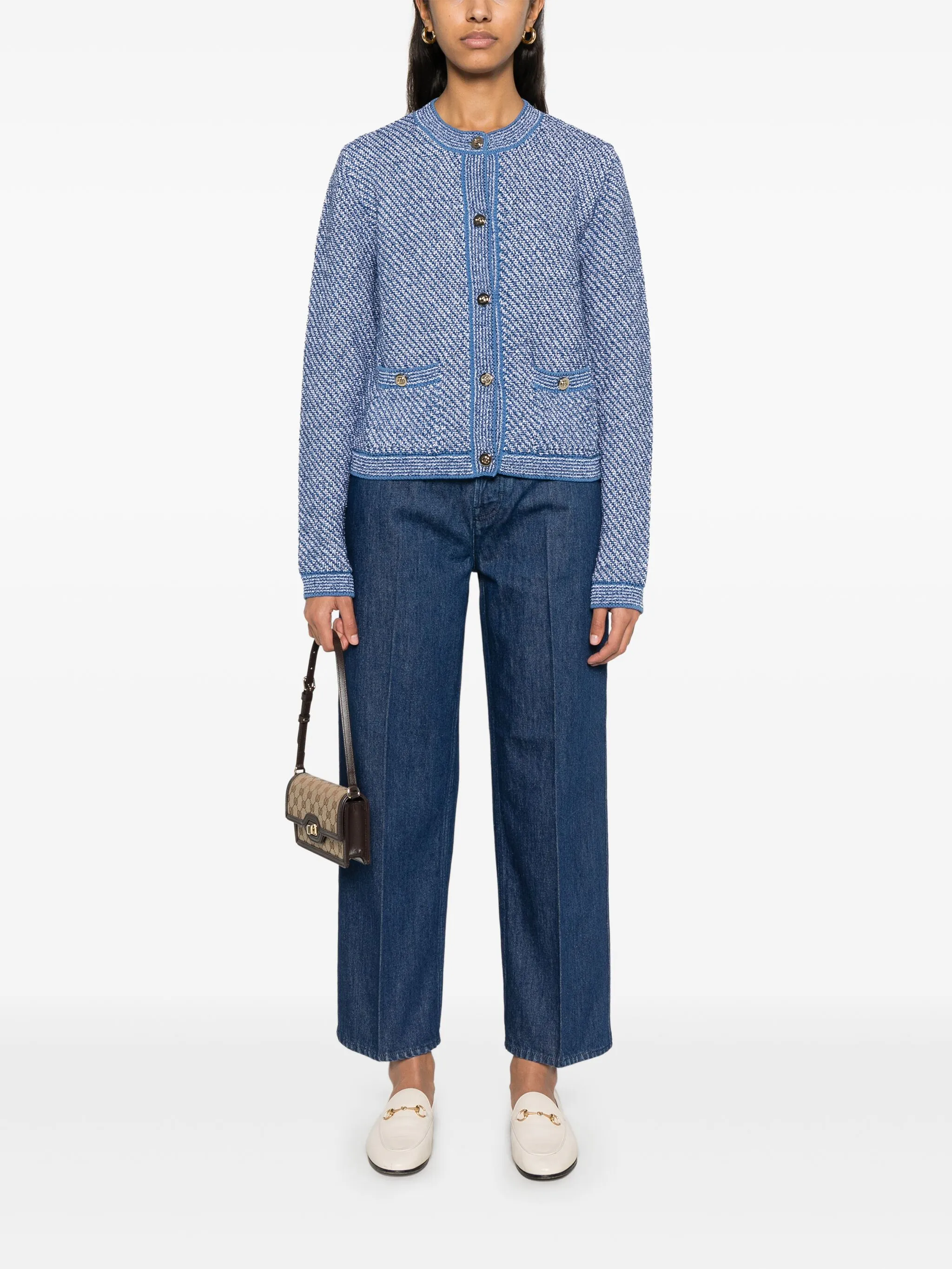 

Кардиган с круглым вырезом Gucci, синий