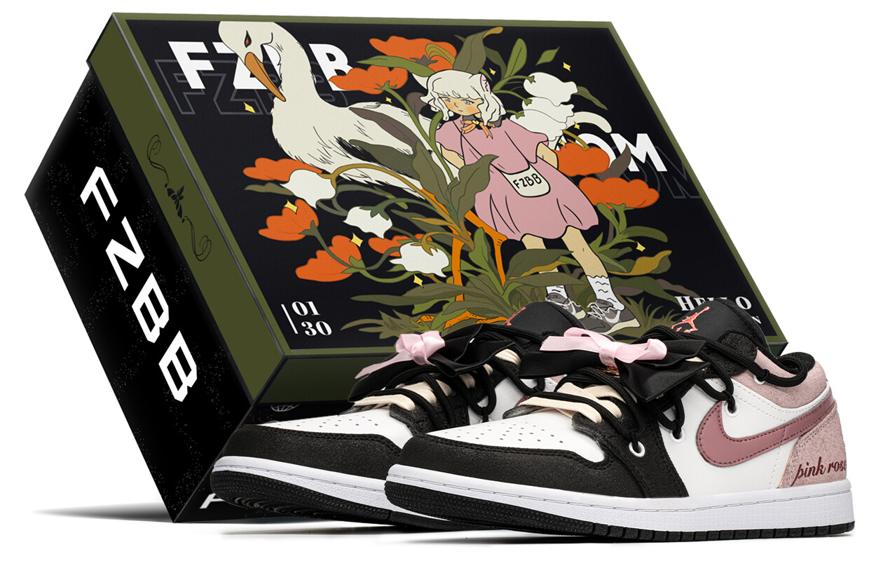 

Jordan Air Jordan 1 винтажные баскетбольные кроссовки женские, Black/Pink
