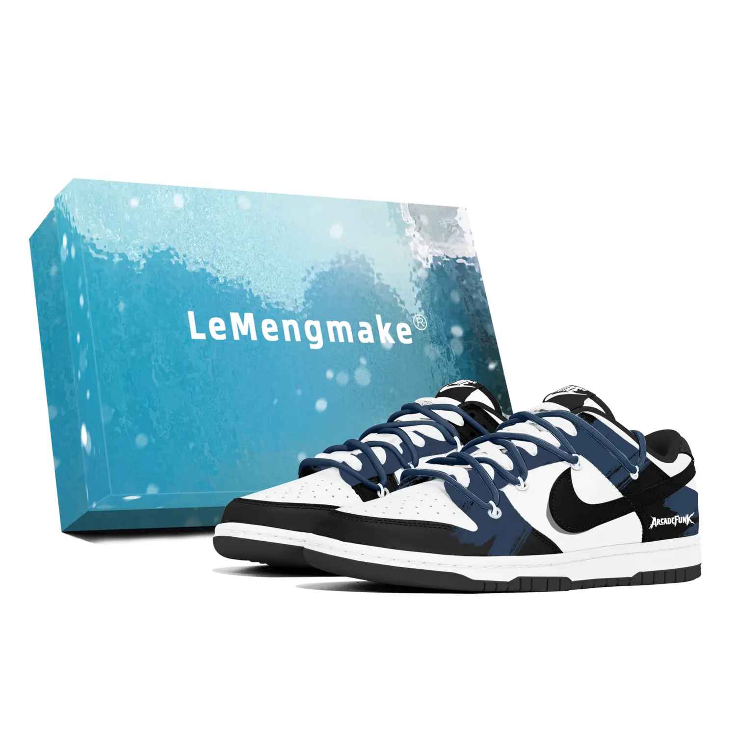 

Nike Кроссовки для скейтбординга Dunk Dust Collection, износостойкие, низкие, мужские, сине-черные