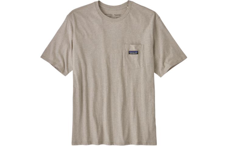 

Футболка с карманом в полоску Patagonia, светло-серый