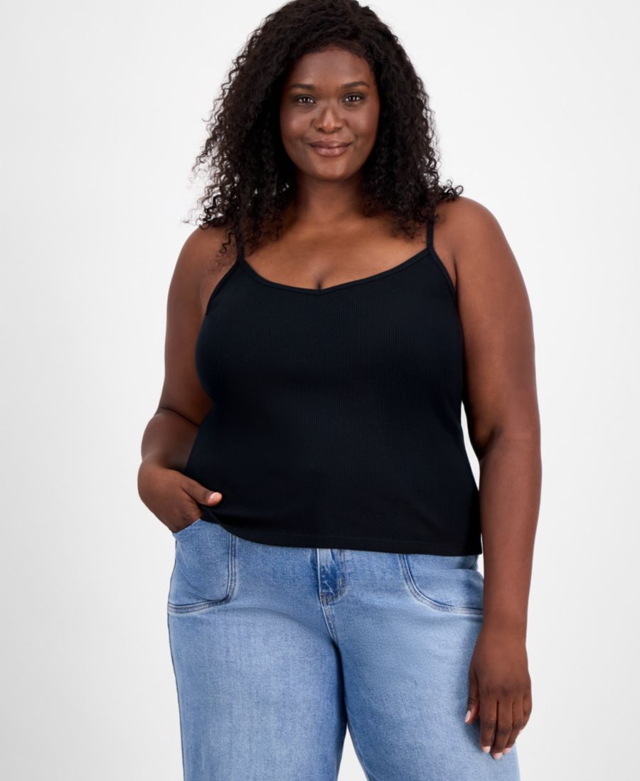 

Женская полосатая майка с V-образным вырезом, размеры XXS-4X On 34th, Deep Black