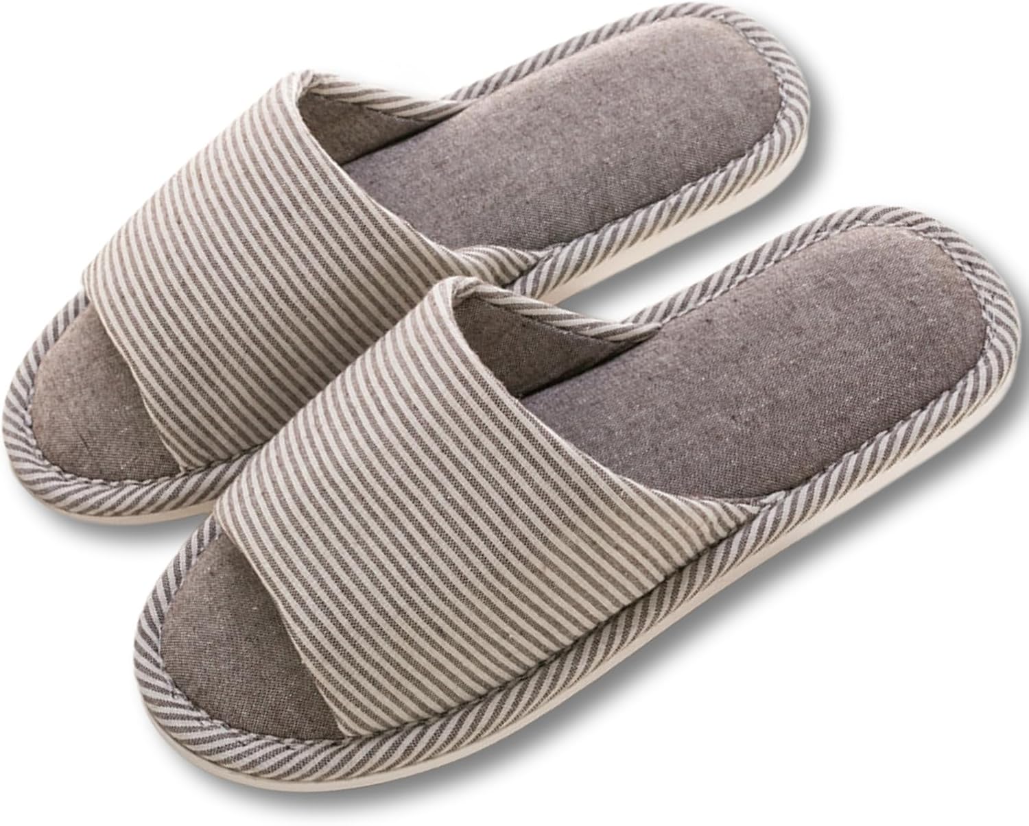 

Уютные домашние тапочки для спальни, дома и улицы, для ванной комнаты, для мужчин и женщин, чрезвычайно удобные, легкие, нескользящие, для всех сезонов, из хлопка и льна, с мягкой подошвой, для весны и лета Sourmei, коричневый