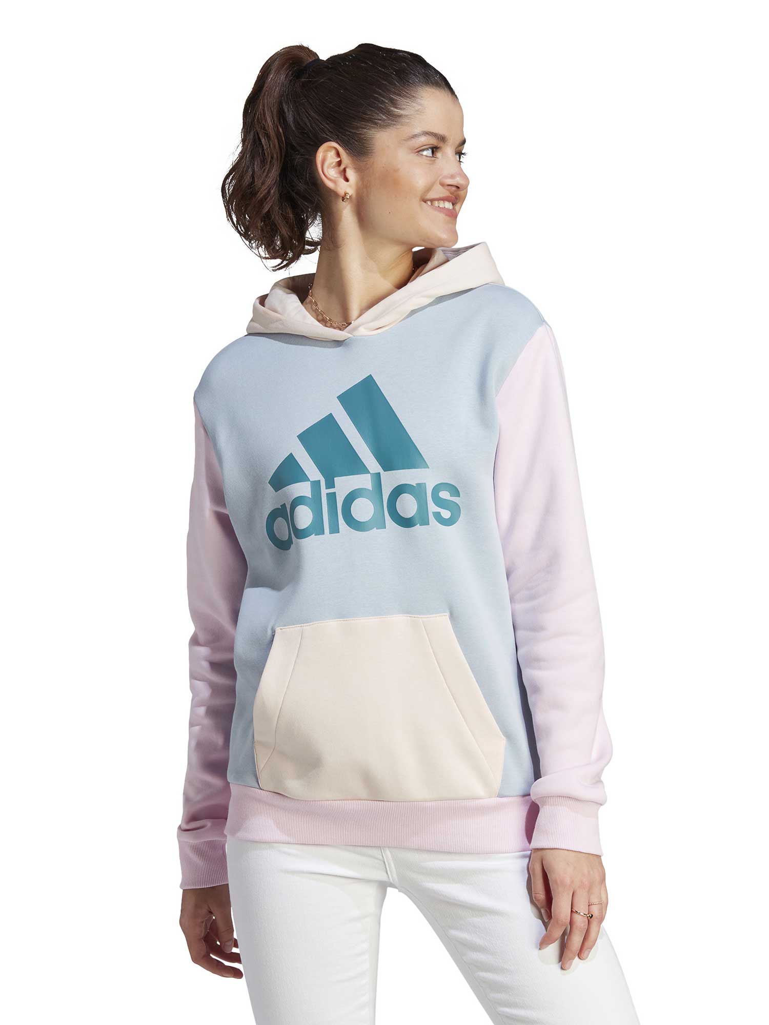 

Толстовка Adidas Sportswear Essentials Logo Boyfriend Fleece Hoodie, синий