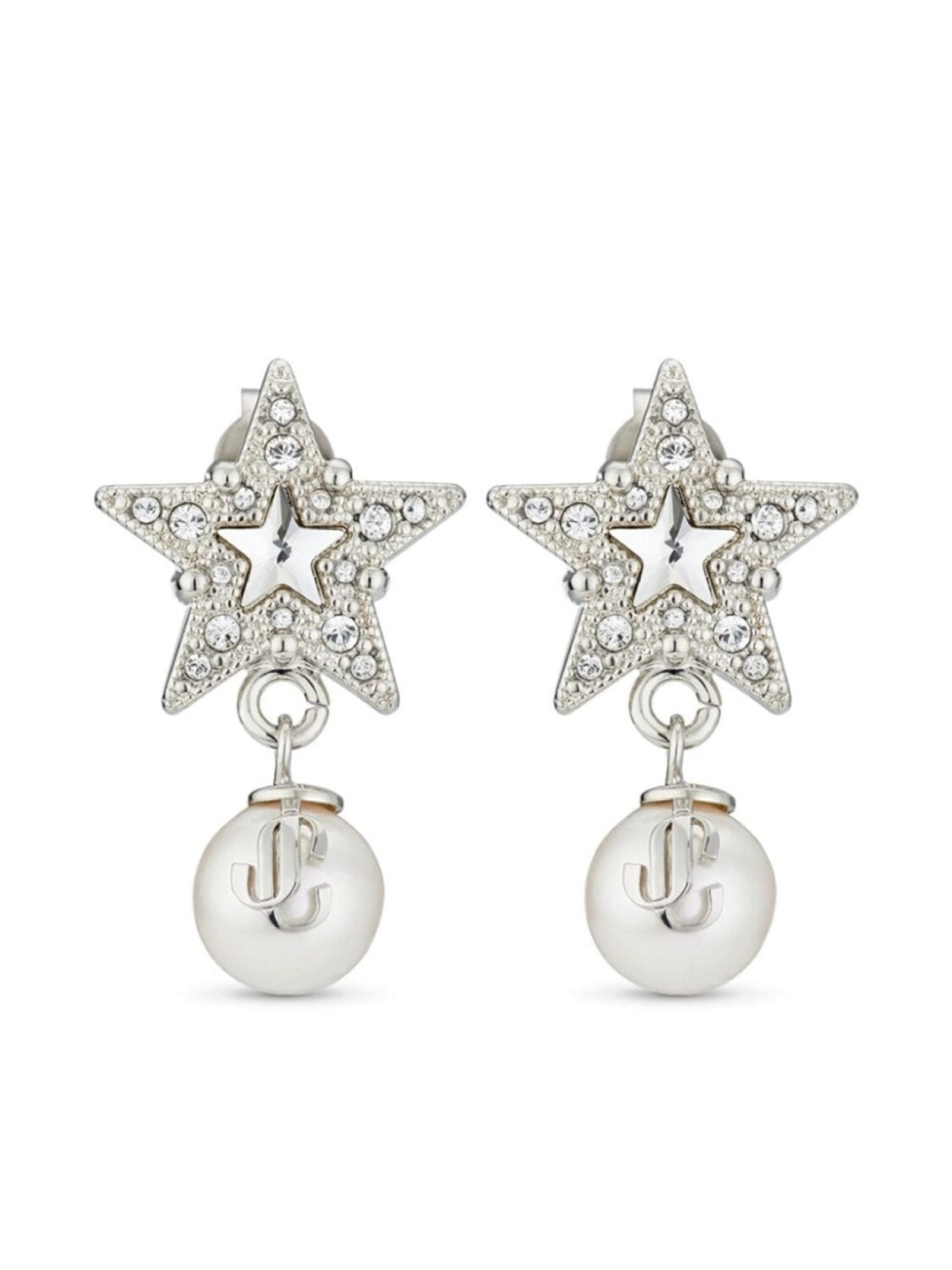 

Серьги Crystal Star с тисненым логотипом Jimmy Choo, серебряный